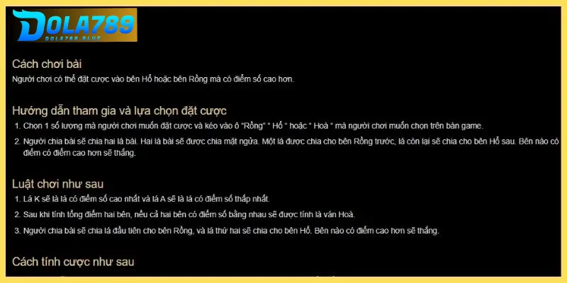 Cách chơi rồng hổ - Tổng hợp chi tiết luật chơi đầy đủ nhất 5 Hé lộ cách chơi rồng hổ siêu đỉnh